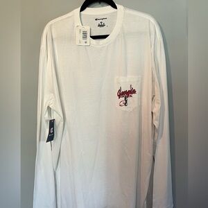 Champion White Long Sleeve Tee. Georgia Bulldogs football. 2XL. New with tags.